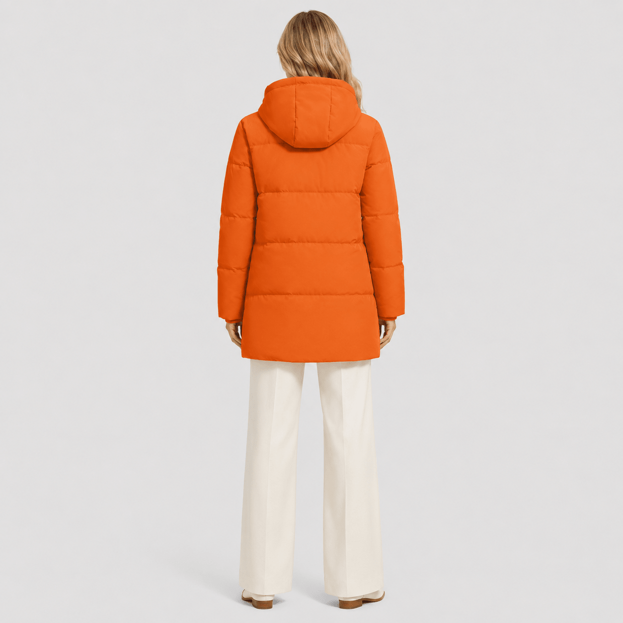 Orange MAGCOMSEN Women's Long Down Parka Waterproof Hooded Winter Puffer Coat in #Color_Orange