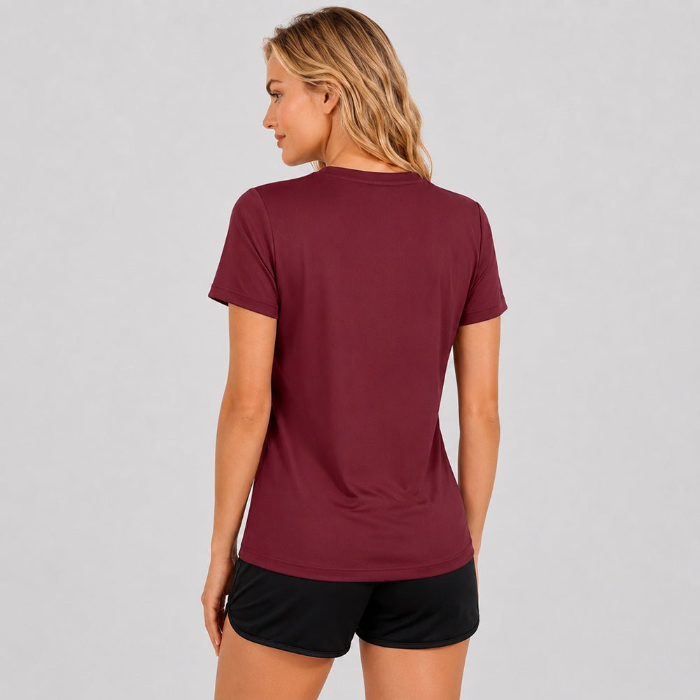 Women's Quick Dry T-Shirt Wine by MAGCOMSEN