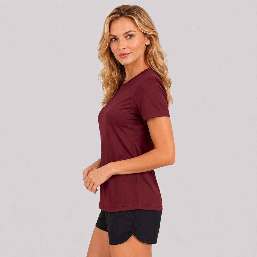 Women's Quick Dry T-Shirt Wine by MAGCOMSEN
