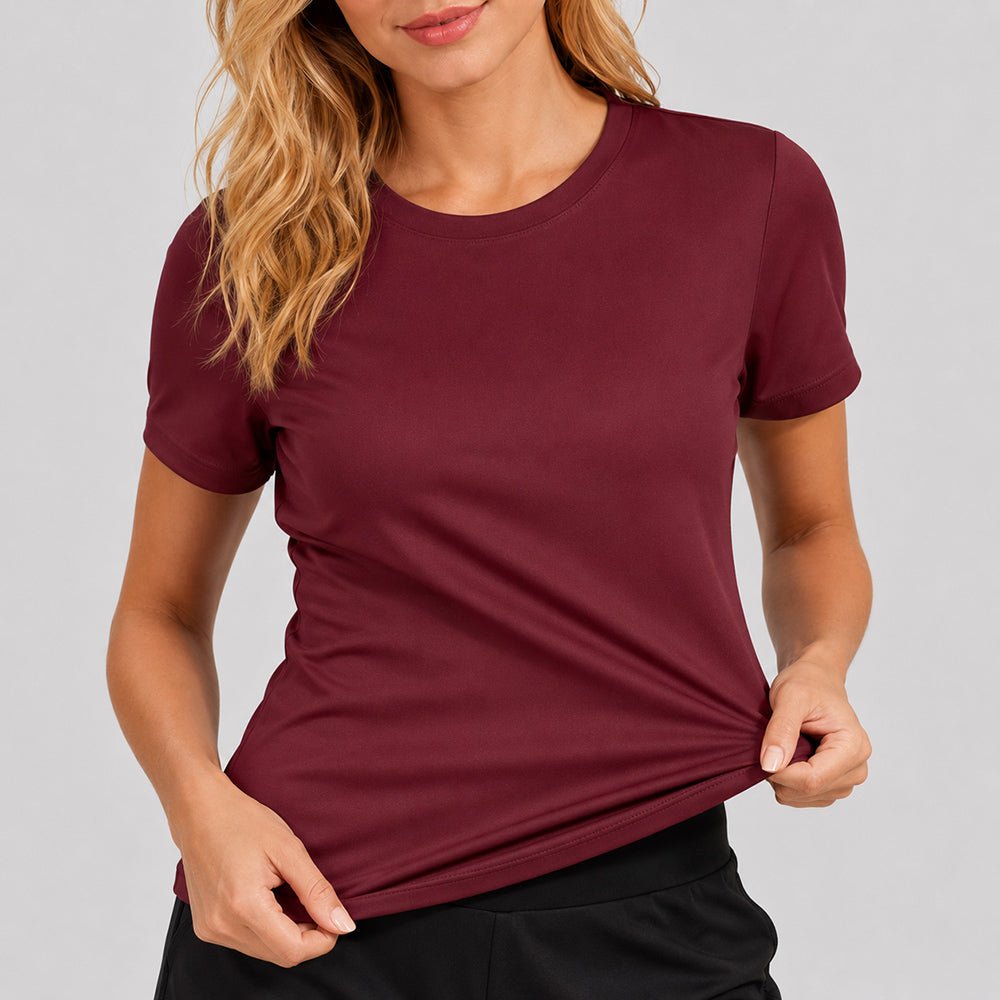 Women's Quick Dry T-Shirt Wine by MAGCOMSEN