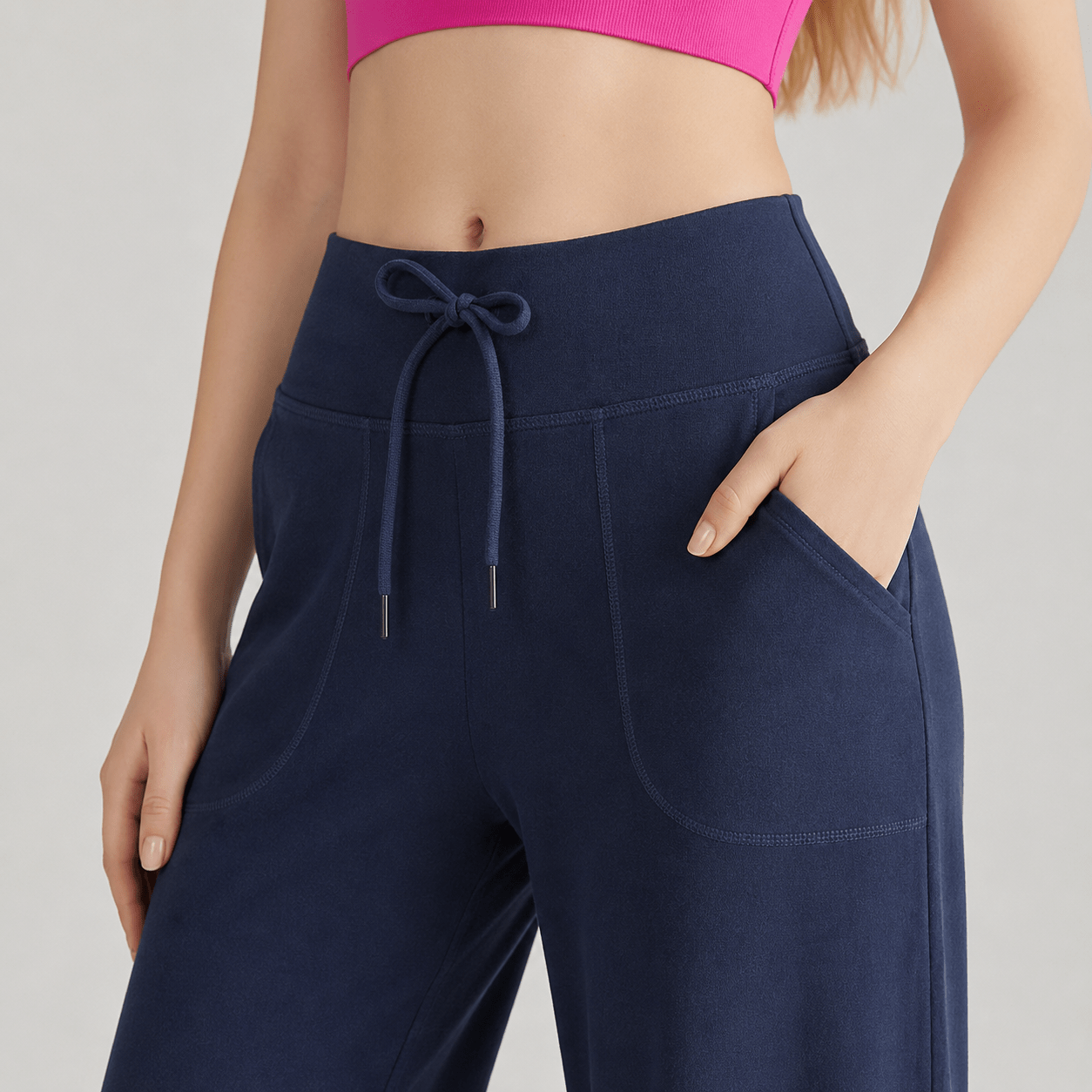 Women's Straight Leg Yoga Pants - Stretch Pull-On Pants Black by MAGCOMSEN