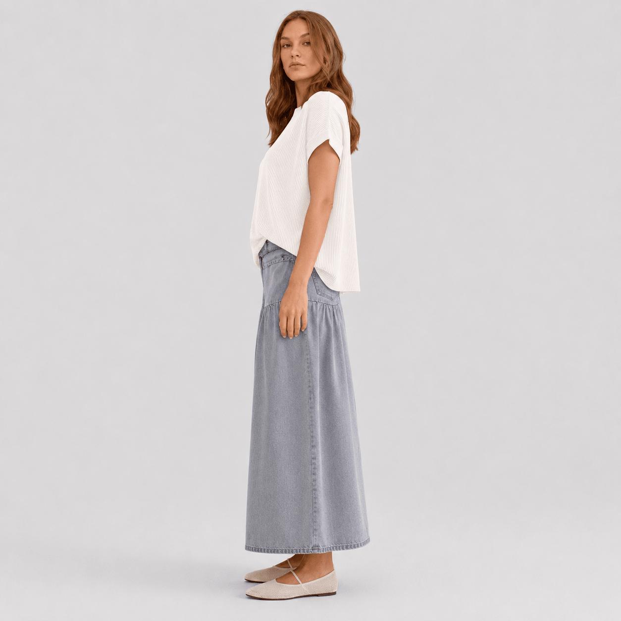 Women's Textured Short Sleeve Top - Lightweight Everyday Tee White by MAGCOMSEN