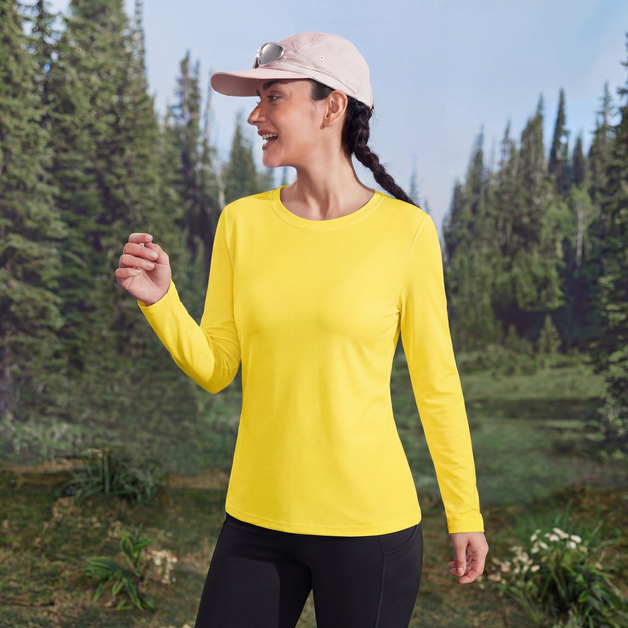 Women's UPF 80+ Long Sleeve Sun Protection Quick-Dry Shirt White by MAGCOMSEN #Color_Yellow