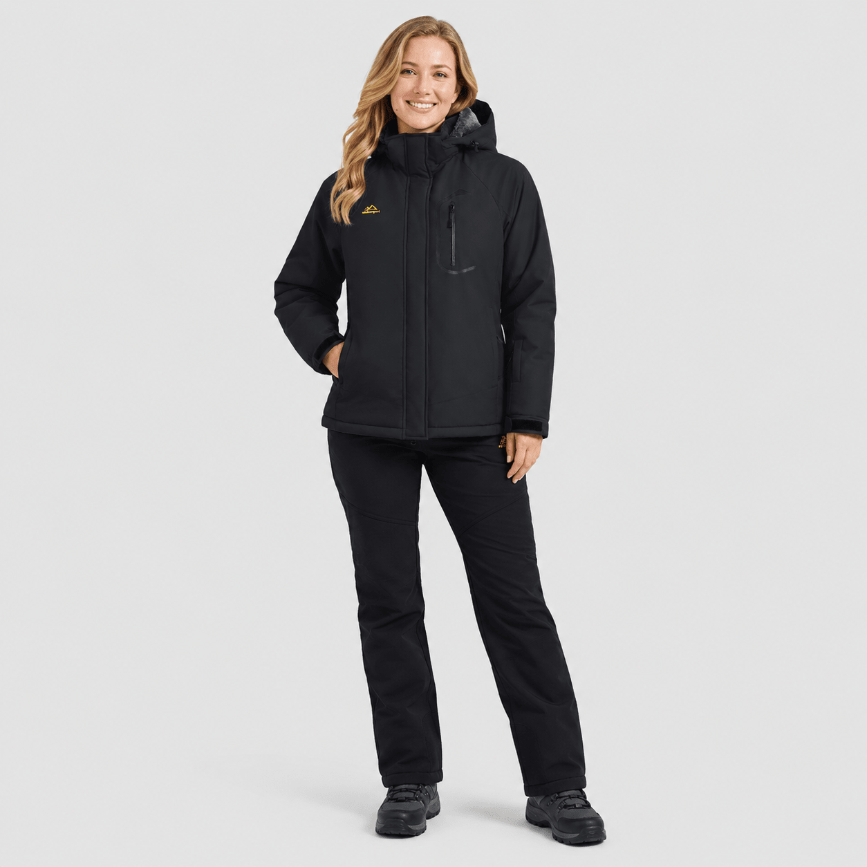 Women's Waterproof Ski Jacket - Insulated Winter Snow Coat with Hood Black by MAGCOMSEN
