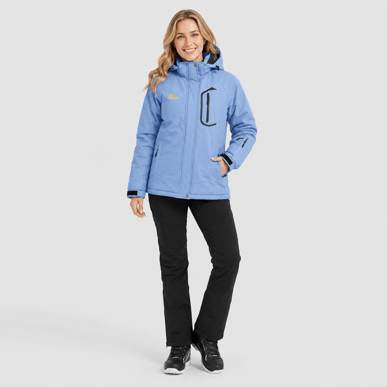 Women's Waterproof Ski Jacket - Insulated Winter Snow Coat with Hood Light Blue by MAGCOMSEN
