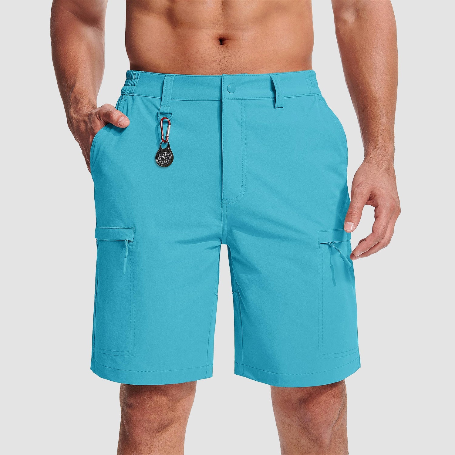 Magcomsen Men's Casual Quick-Dry 5 Pockets Cargo Short Ice Blue by MAGCOMSEN #Color_Ice Blue