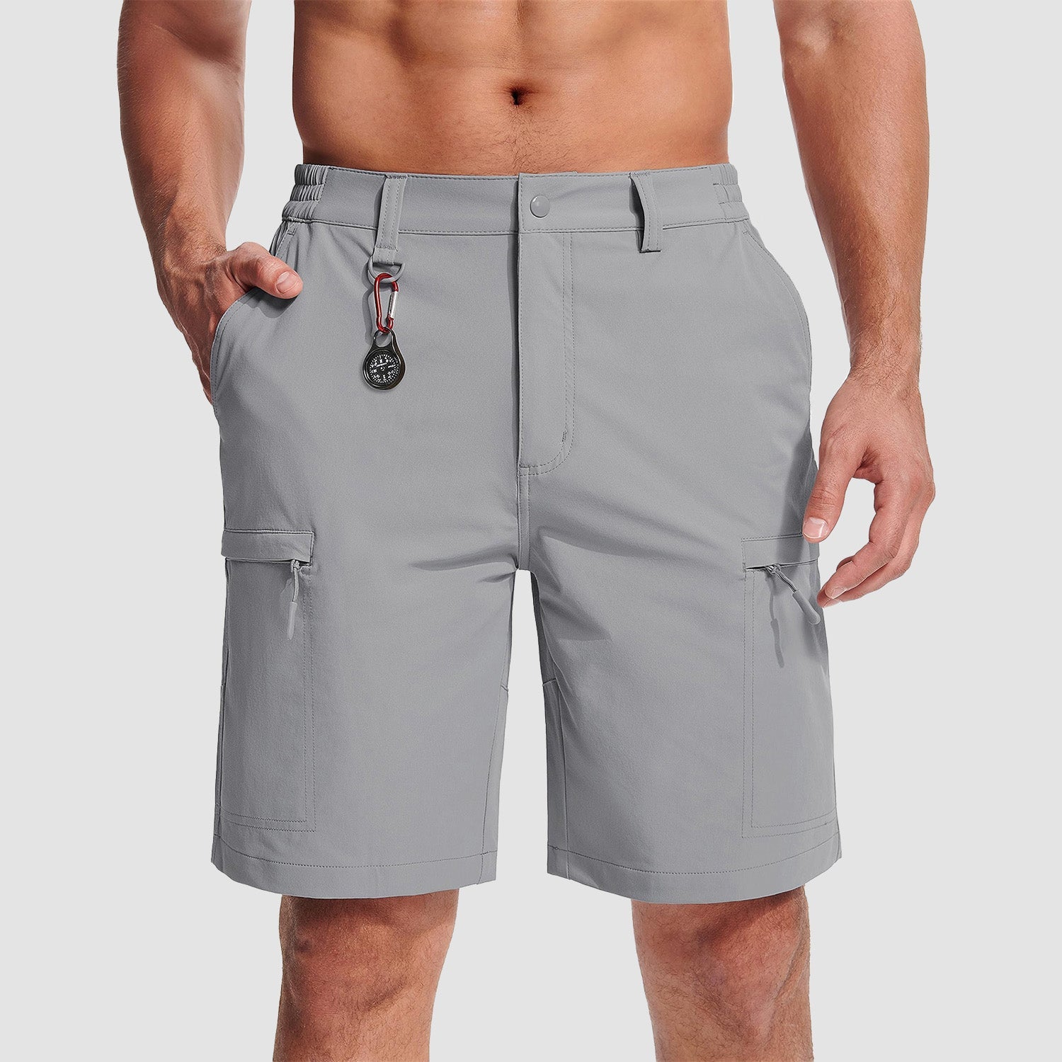 Magcomsen Men's Casual Quick-Dry 5 Pockets Cargo Short Light Grey by MAGCOMSEN #Color_Light Grey