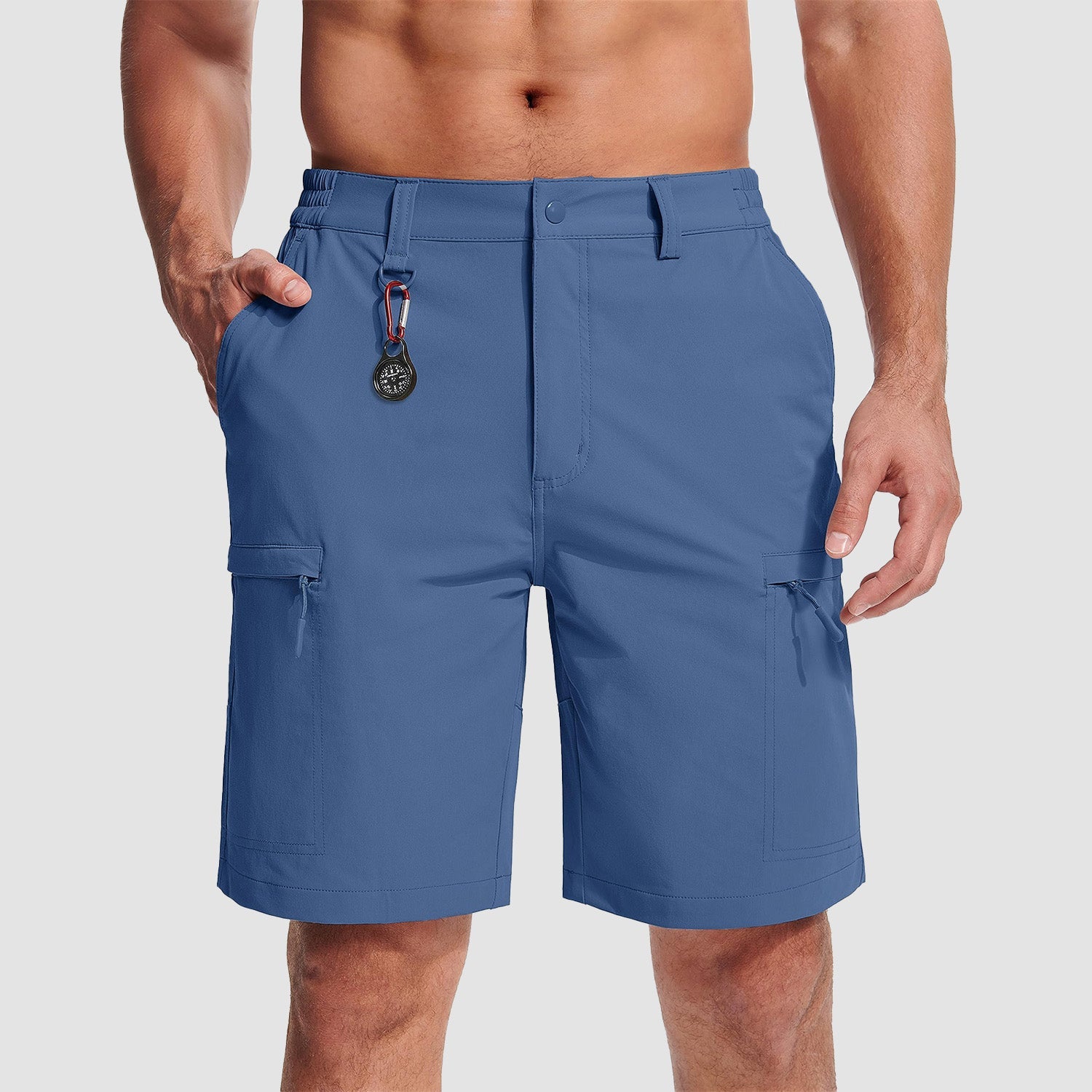 Magcomsen Men's Casual Quick-Dry 5 Pockets Cargo Short Blue by MAGCOMSEN #Color_Blue