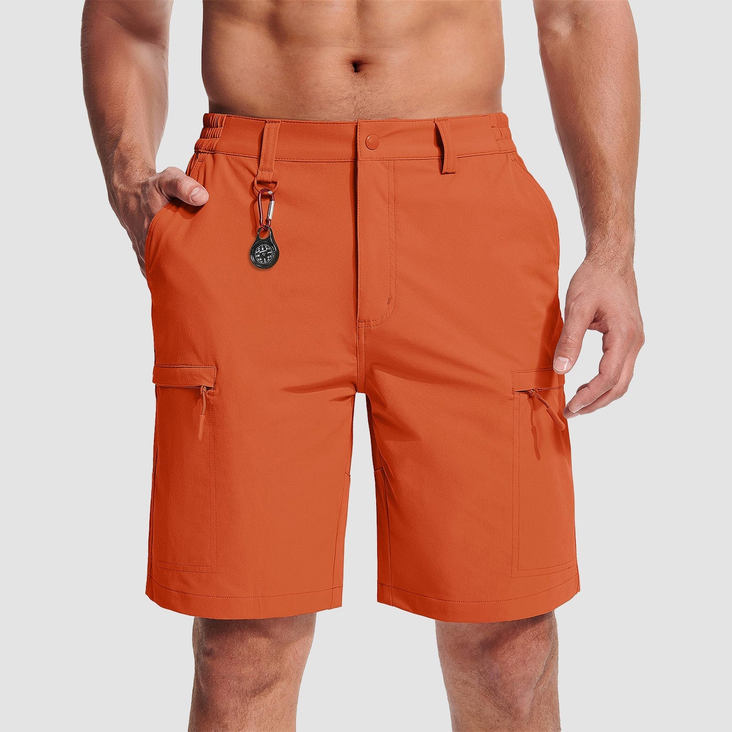 Magcomsen Men's Casual Quick-Dry 5 Pockets Cargo Short Orange by MAGCOMSEN #Color_Orange