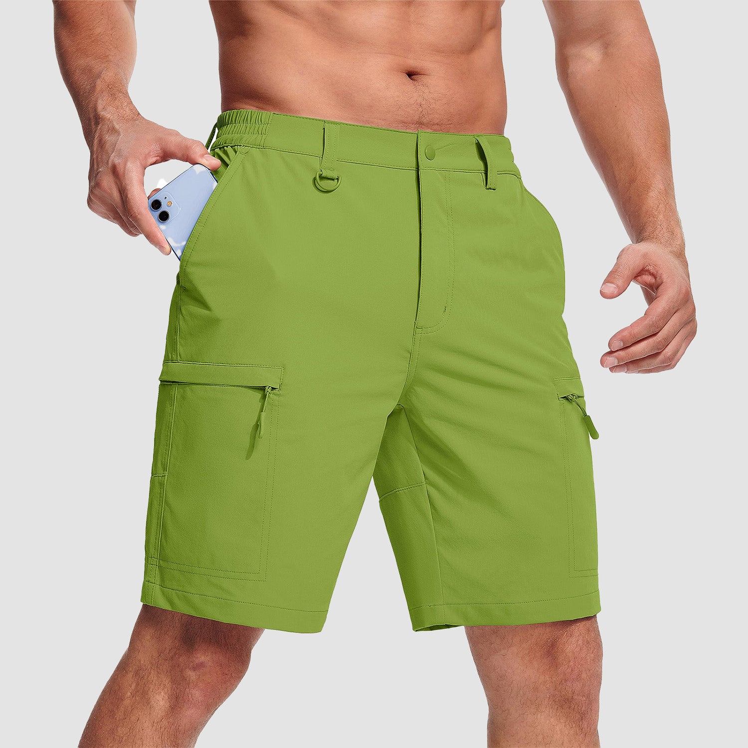 Magcomsen Men's Casual Quick-Dry 5 Pockets Cargo Short Fruit Green by MAGCOMSEN #Color_Fruit Green