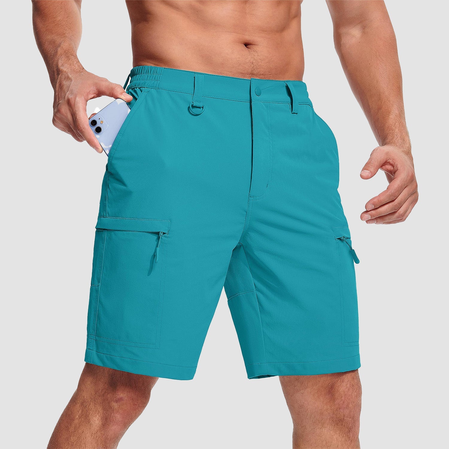 Magcomsen Men's Casual Quick-Dry 5 Pockets Cargo Short Lake Blue by MAGCOMSEN #Color_Lake Blue