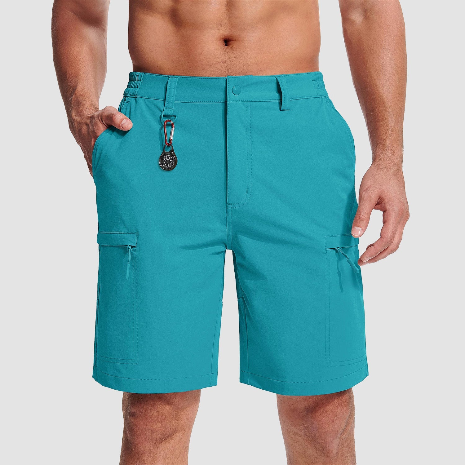 Magcomsen Men's Casual Quick-Dry 5 Pockets Cargo Short Lake Blue by MAGCOMSEN #Color_Lake Blue