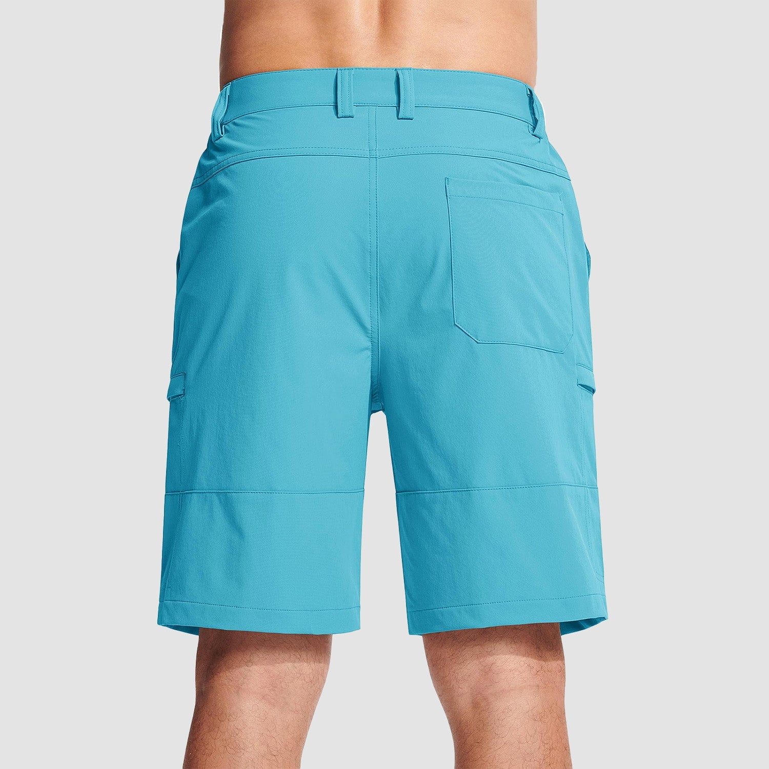 Magcomsen Men's Casual Quick-Dry 5 Pockets Cargo Short Ice Blue by MAGCOMSEN #Color_Ice Blue