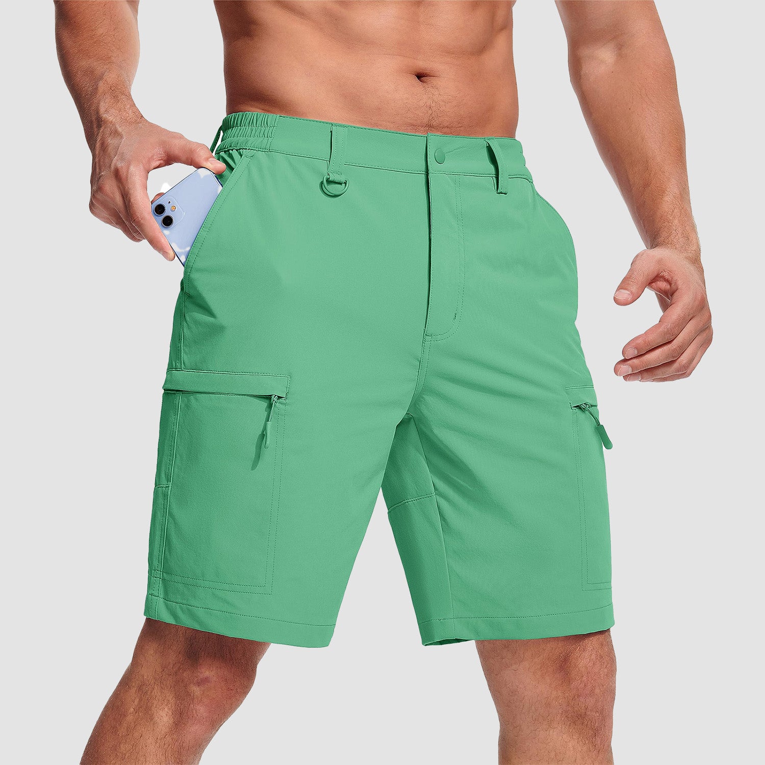 Magcomsen Men's Casual Quick-Dry 5 Pockets Cargo Short Mint by MAGCOMSEN #Color_Mint