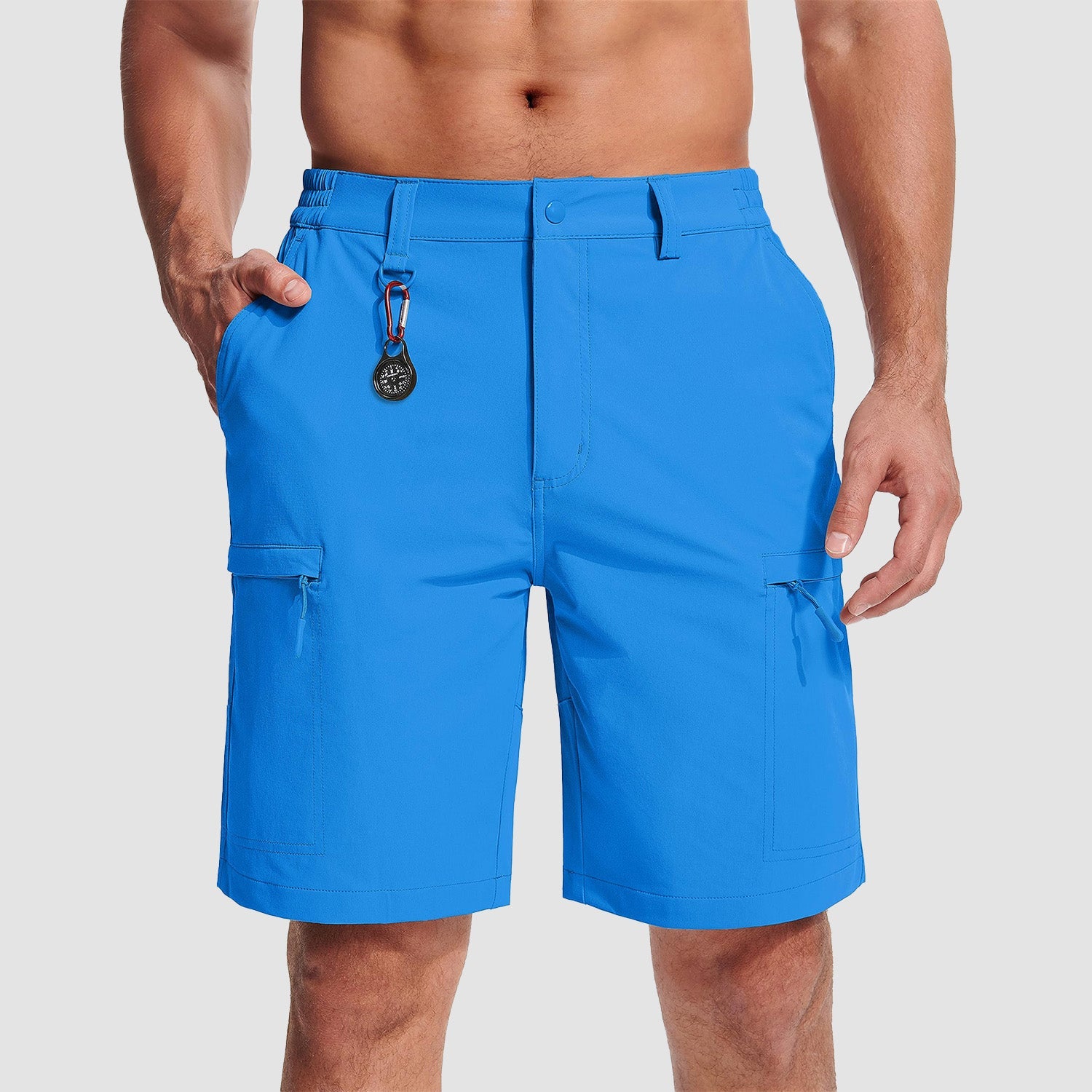 Magcomsen Men's Casual Quick-Dry 5 Pockets Cargo Short Azure by MAGCOMSEN #Color_Azure
