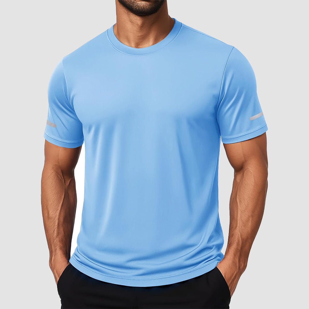 Sky Blue Men's Dry Fit Sun Protection Stretch Training & Sports T-Shirts - MAGCOMSEN