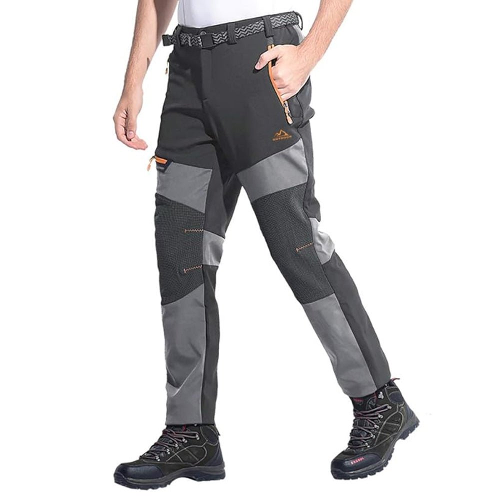 Black Men's Fleece - Lined Softshell Pants, Water - Resistant for Outdoors - MAGCOMSEN