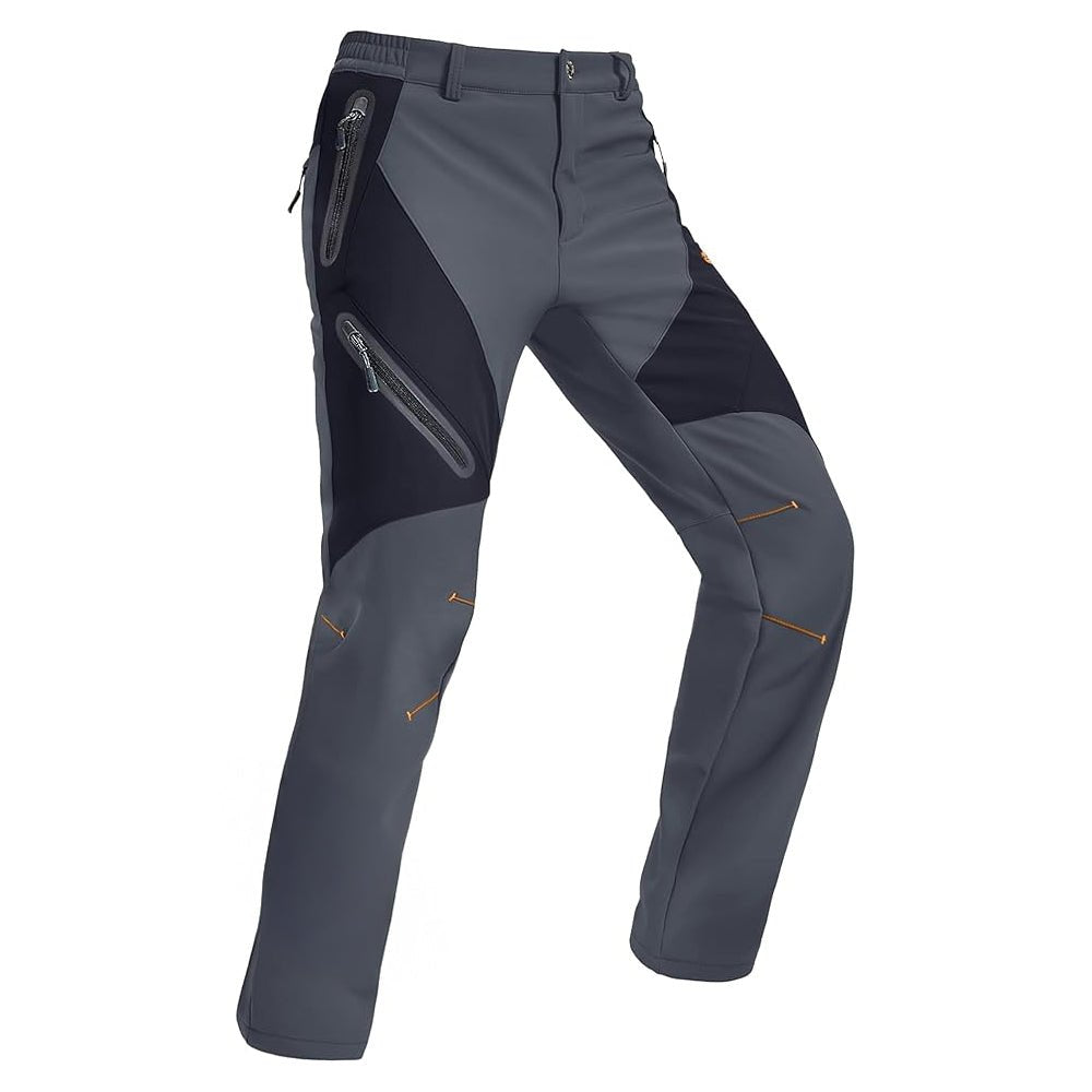 Navy Men's Fleece - Lined Waterproof Snow Pants with Zip Pockets - MAGCOMSEN