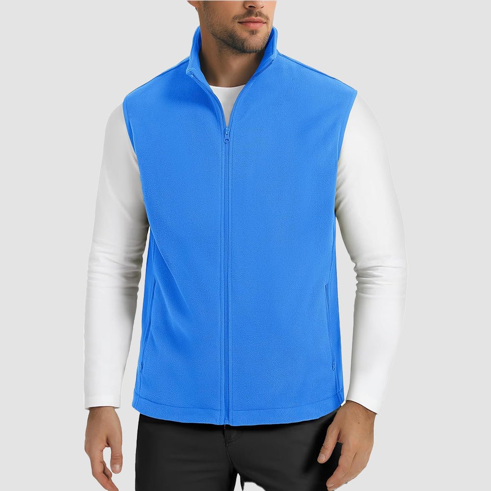 Azure Men's Fleece Vest Lightweight Warm Winter Outerwear - MAGCOMSEN