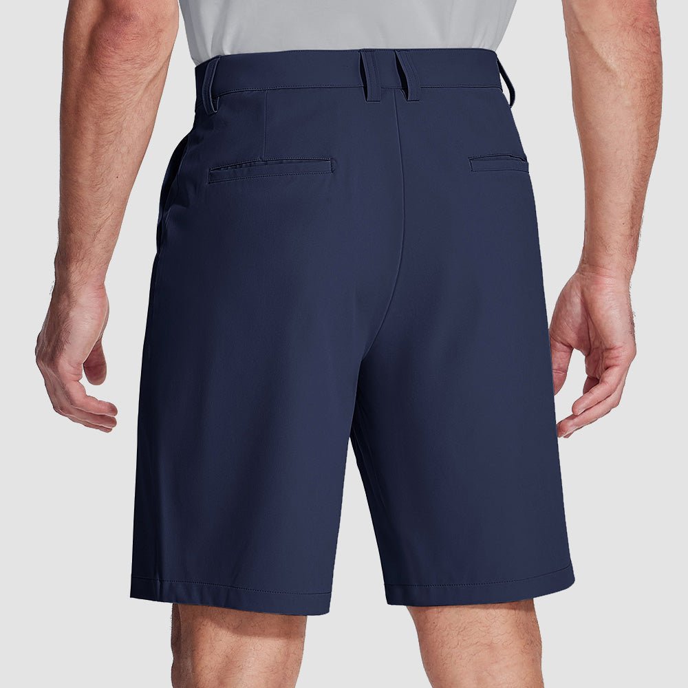 Light Blue Men's Golf Shorts 9 Inch Inseam Quick Dry Casual Shorts Stretch Hiking Dress Work Shorts with 4 Pockets Flat Front - MAGCOMSEN