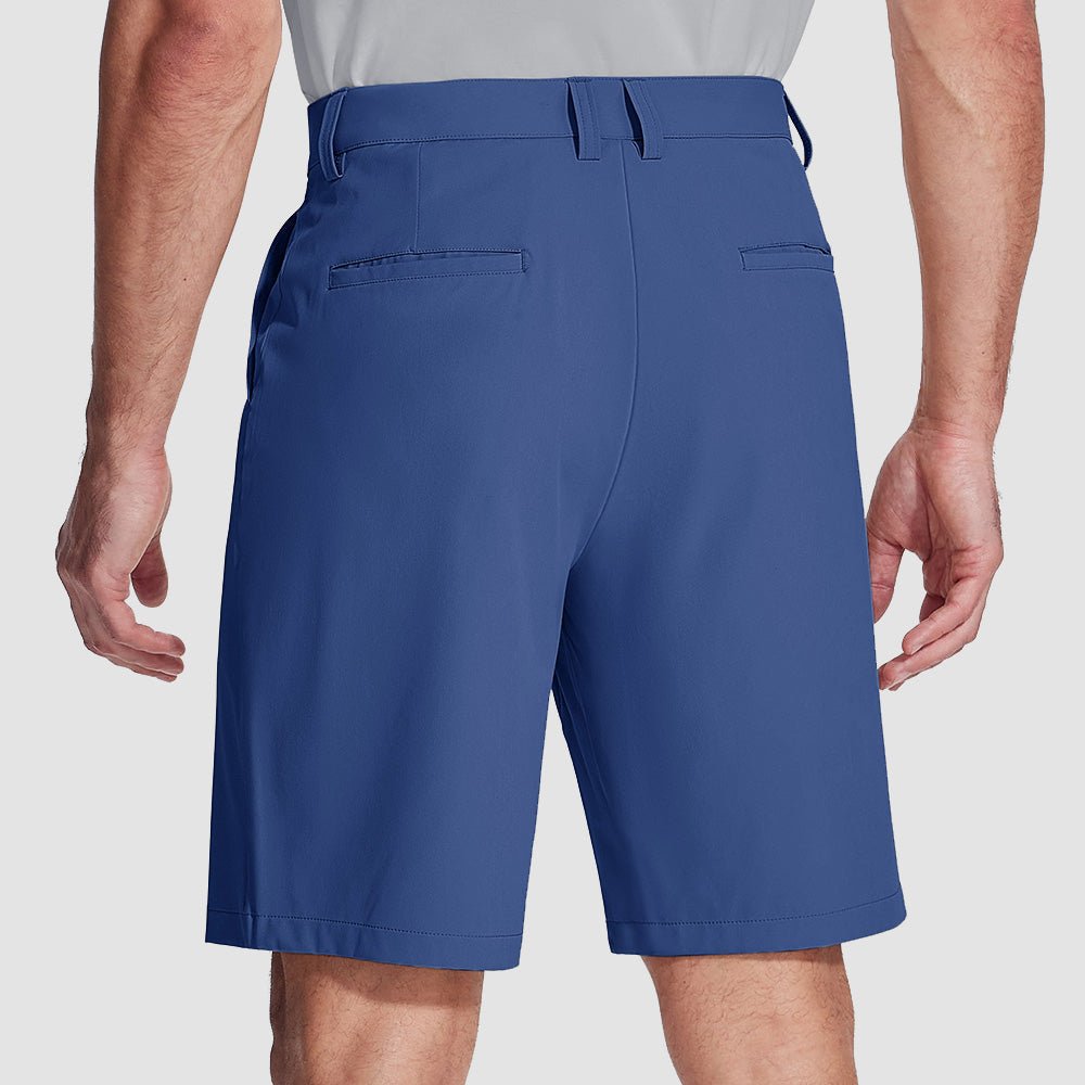 Light Blue Men's Golf Shorts 9 Inch Inseam Quick Dry Casual Shorts Stretch Hiking Dress Work Shorts with 4 Pockets Flat Front - MAGCOMSEN