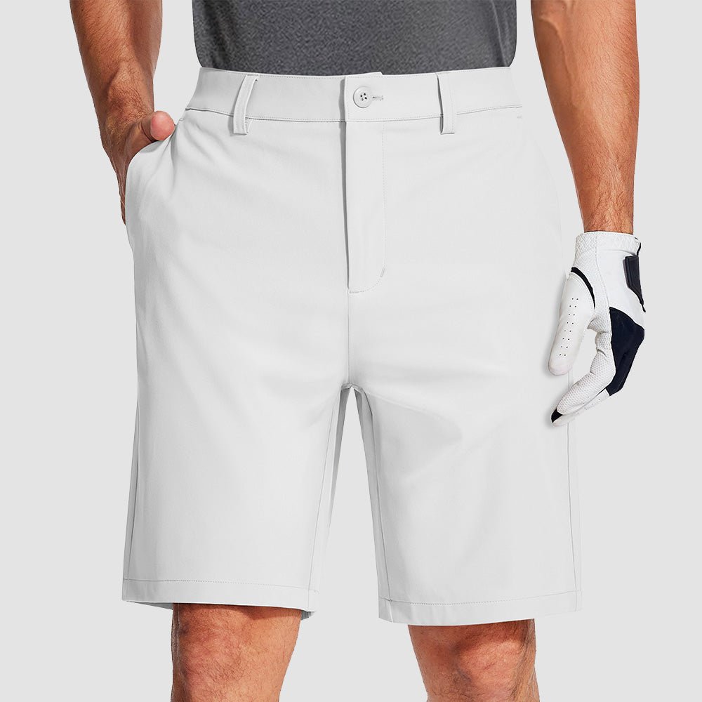 Light Blue Men's Golf Shorts 9 Inch Inseam Quick Dry Casual Shorts Stretch Hiking Dress Work Shorts with 4 Pockets Flat Front - MAGCOMSEN