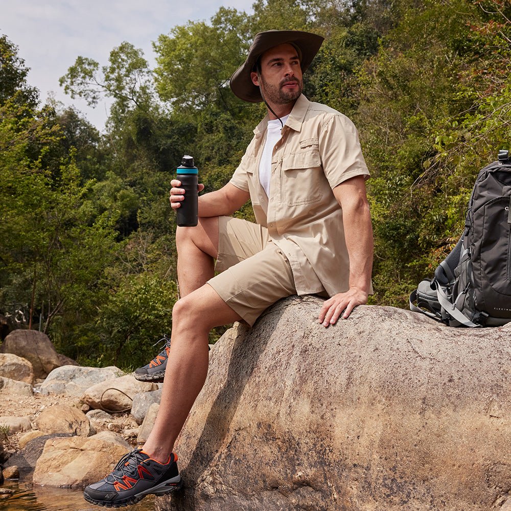 Men's Hiking Cargo Shorts with Zipper Pockets - MAGCOMSEN