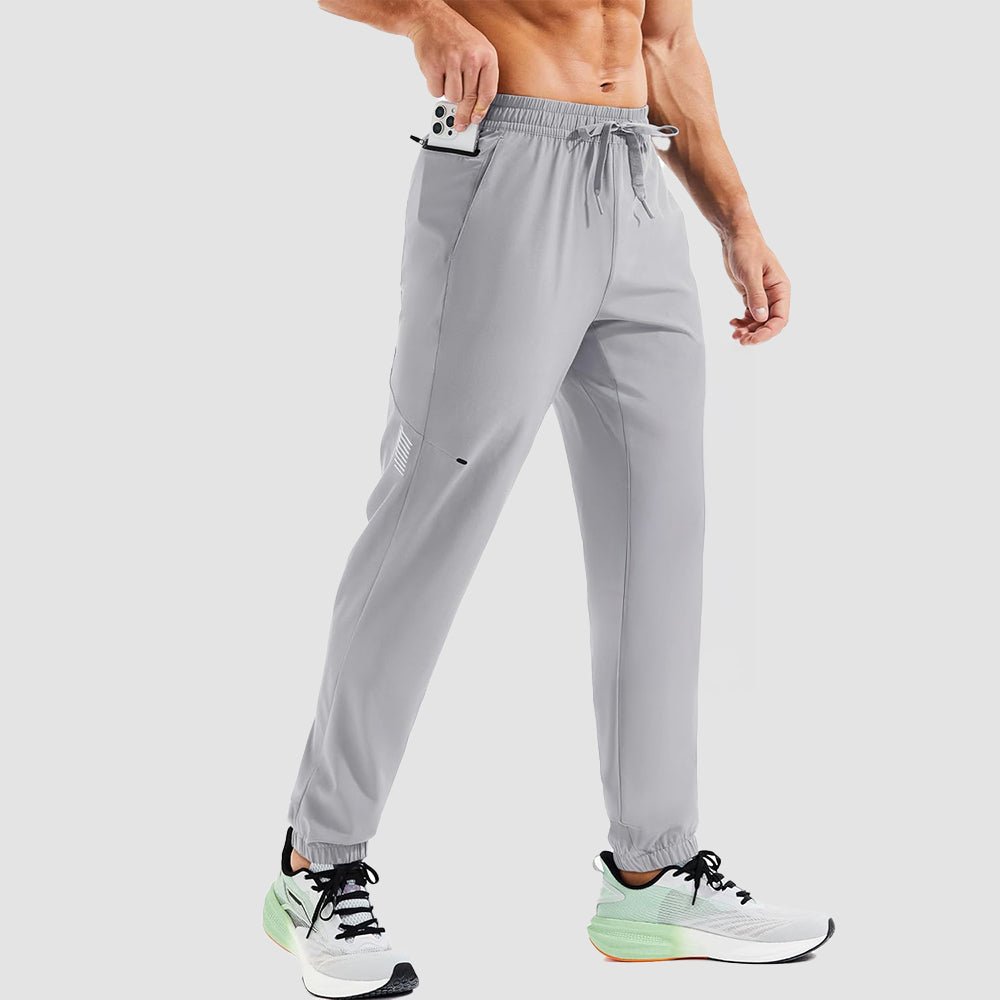 Light Grey Men's Lightweight Hiking Pants Quick Dry UPF 50+ Joggers - MAGCOMSEN