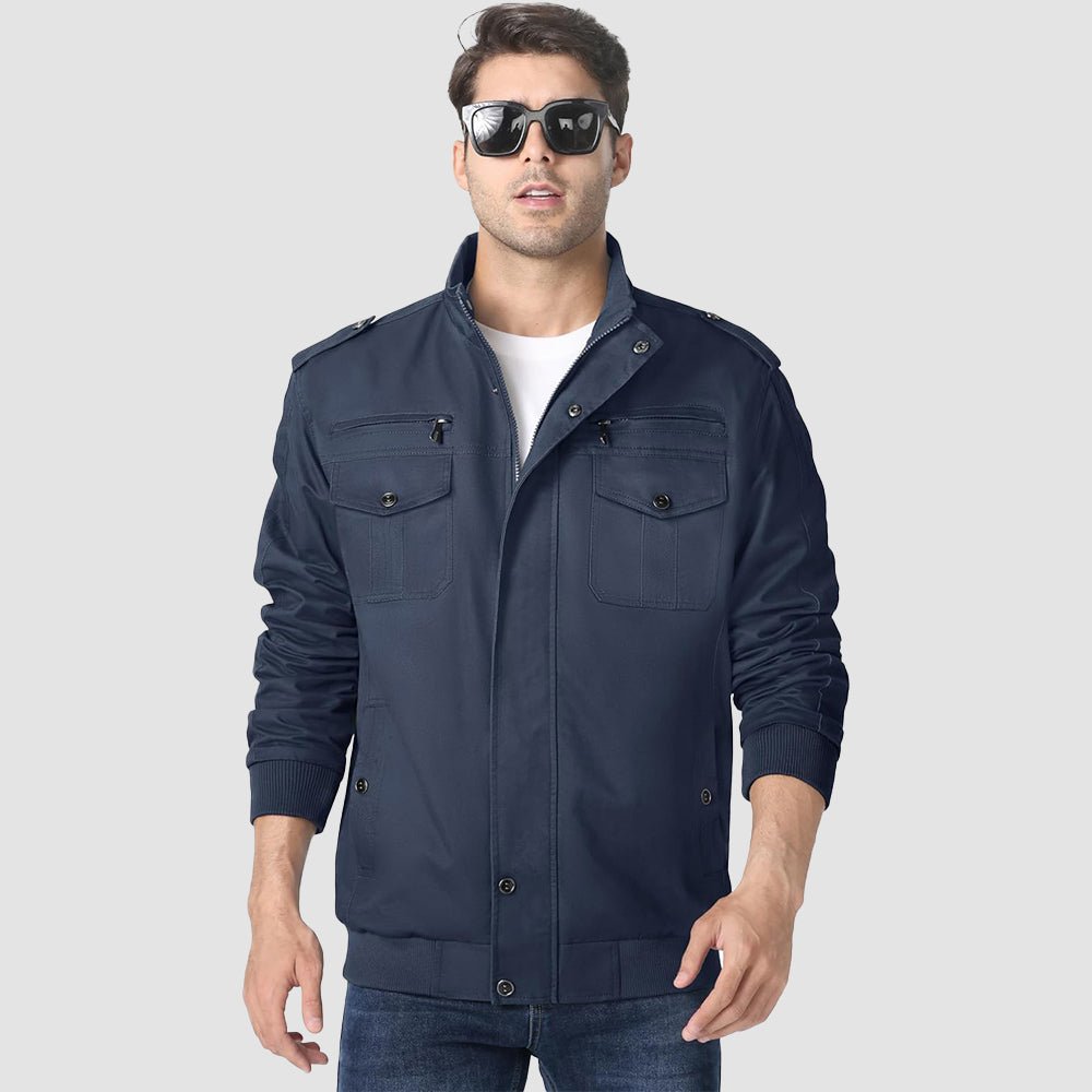 Navy Men's Lightweight Tactical Cargo Jackets Combat Jacket - MAGCOMSEN
