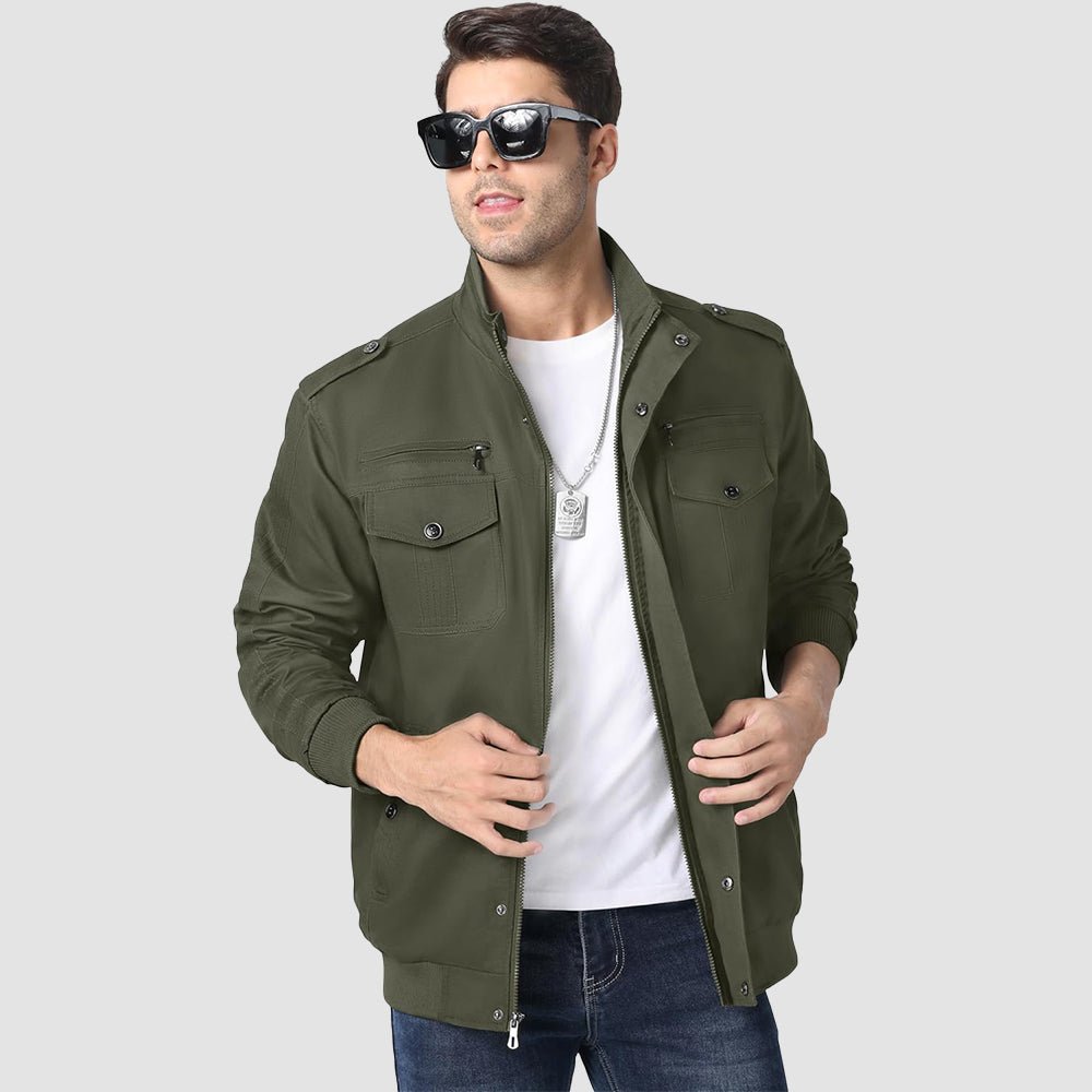 Army Green Men's Lightweight Tactical Cargo Jackets Combat Jacket - MAGCOMSEN