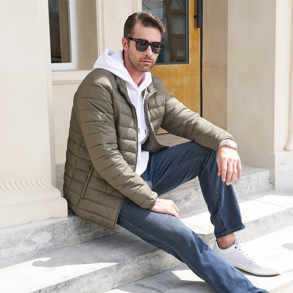 Men's Lightweight Puffer Jacket – Water-Repellent Winter Coat - MAGCOMSEN