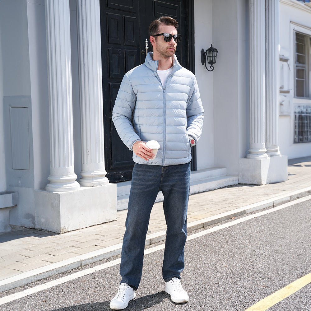 Men's Lightweight Puffer Jacket – Water-Repellent Winter Coat - MAGCOMSEN