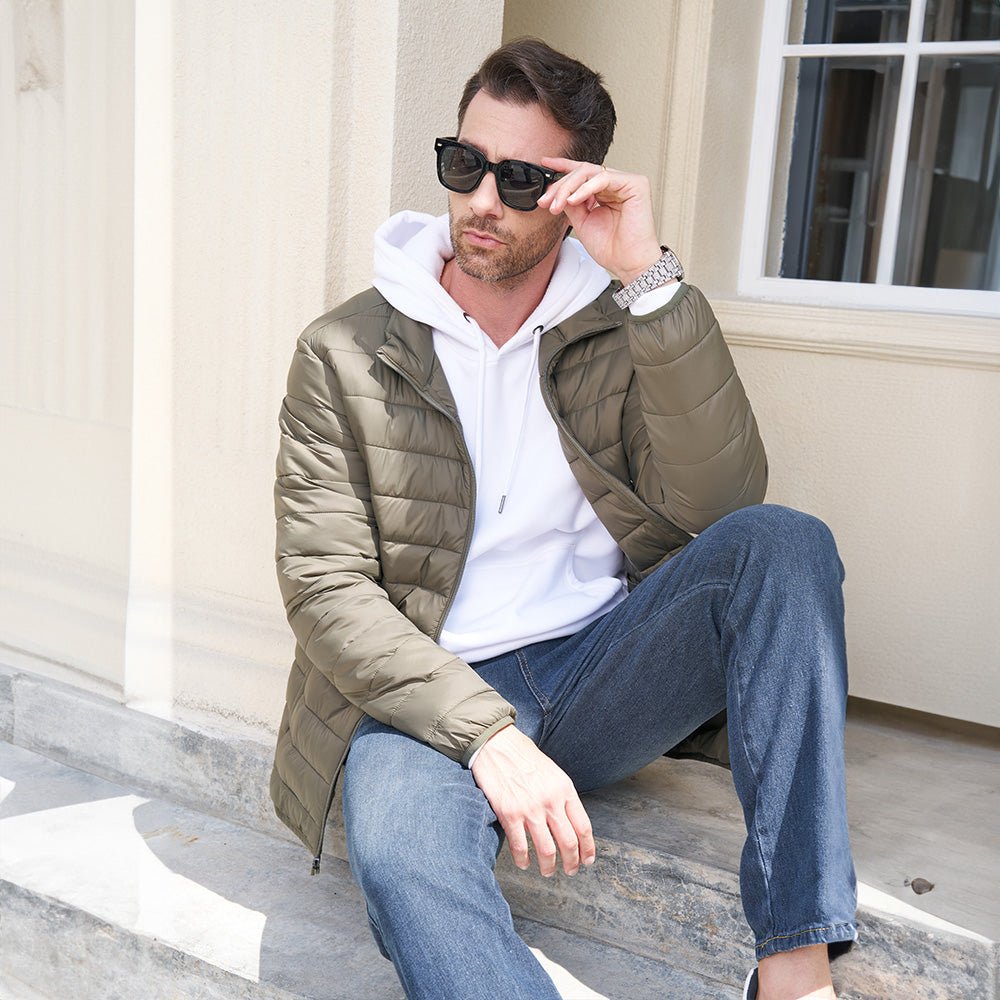 Men's Lightweight Puffer Jacket – Water-Repellent Winter Coat - MAGCOMSEN