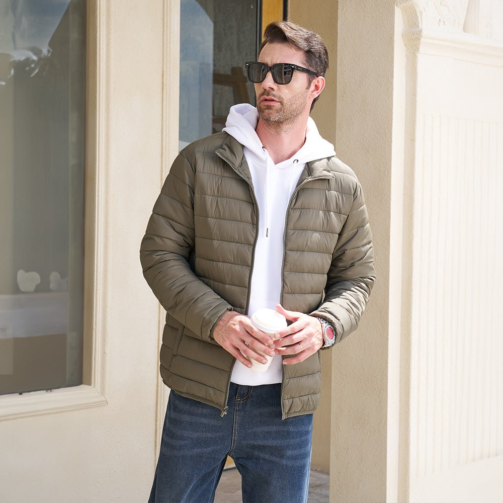 Men's Lightweight Puffer Jacket – Water-Repellent Winter Coat - MAGCOMSEN