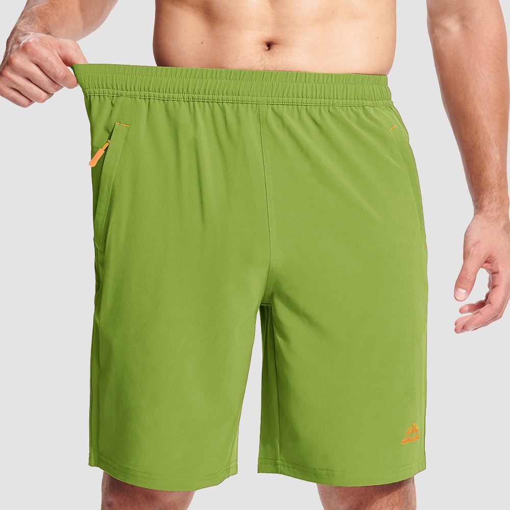 Apple Green Men's Quick Dry Hiking Shorts with Zipper Pockets - Lightweight Athletic Shorts - MAGCOMSEN