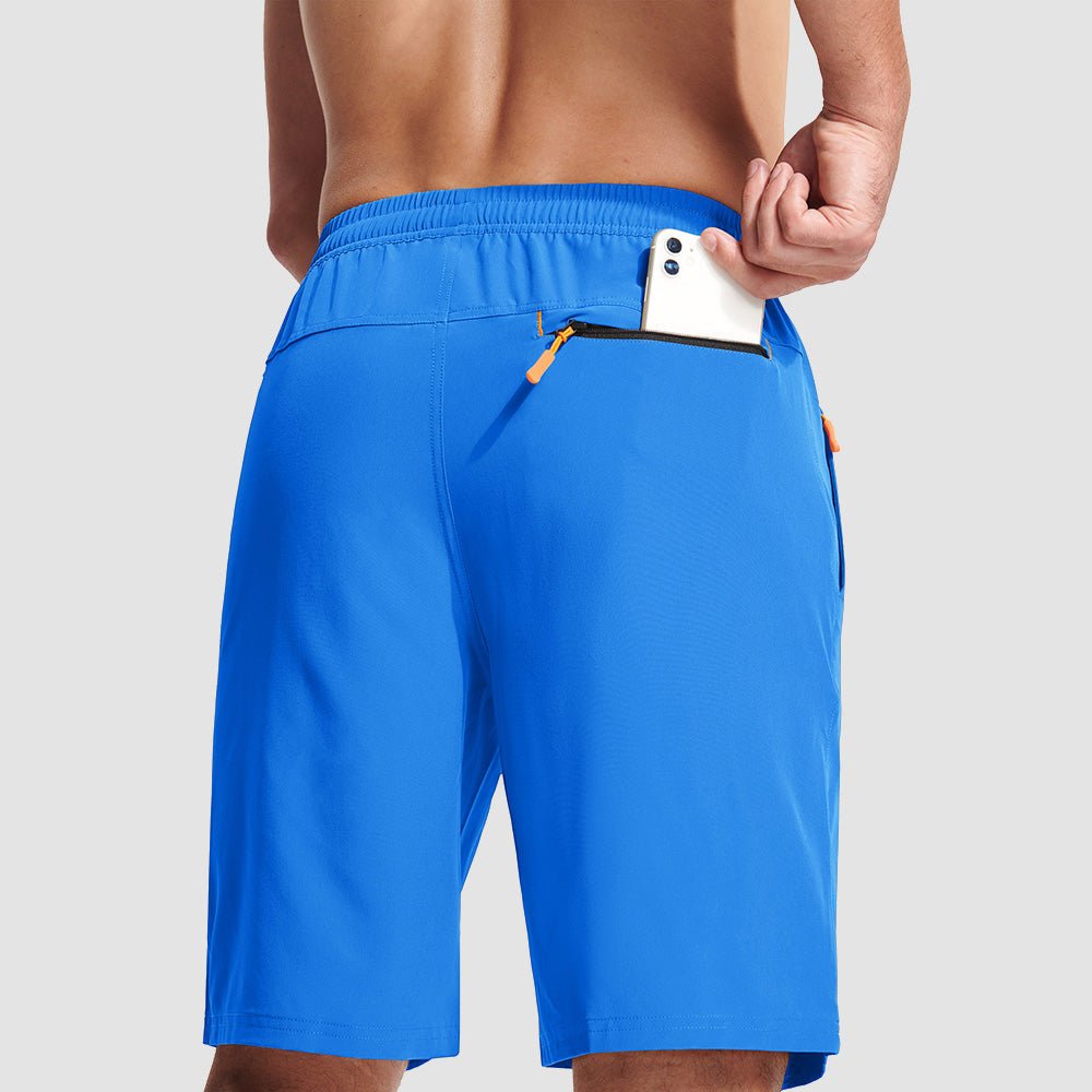 Bright Blue Men's Quick Dry Hiking Shorts with Zipper Pockets - Lightweight Athletic Shorts - MAGCOMSEN