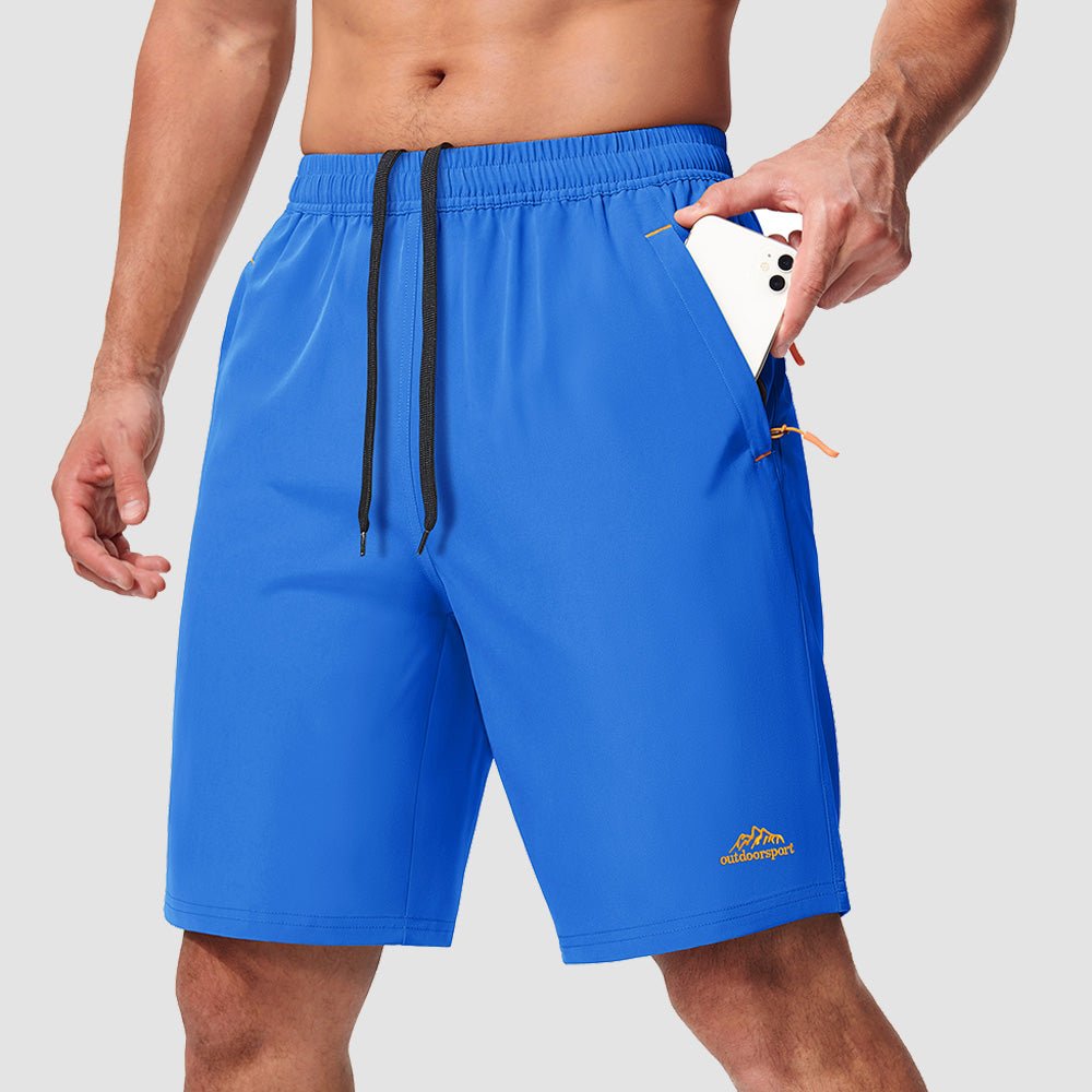 Azure Men's Quick Dry Hiking Shorts with Zipper Pockets - Lightweight Athletic Shorts - MAGCOMSEN