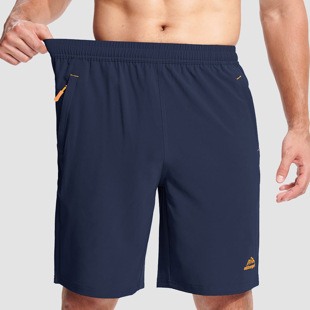 Navy Men's Quick Dry Hiking Shorts with Zipper Pockets - Lightweight Athletic Shorts - MAGCOMSEN