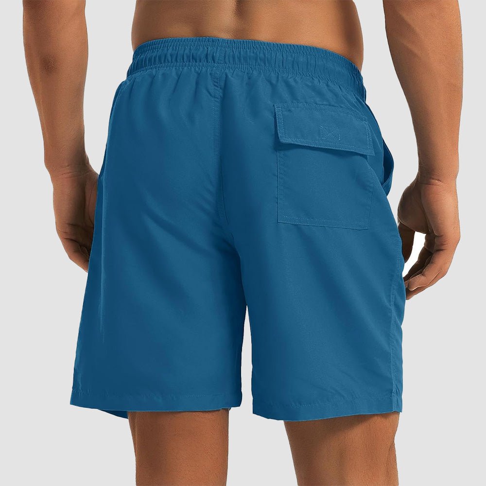 blue4 Men's Quick Dry Swim Trunks - Mesh Lining, Multi - Pocket Shorts - MAGCOMSEN