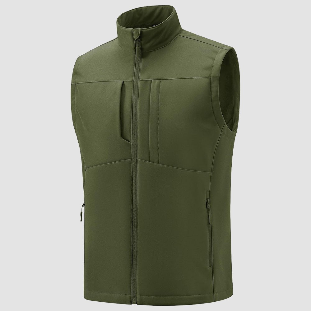 Army Green Men's Softshell Vest Windproof Lightweight Hiking Jacket - MAGCOMSEN