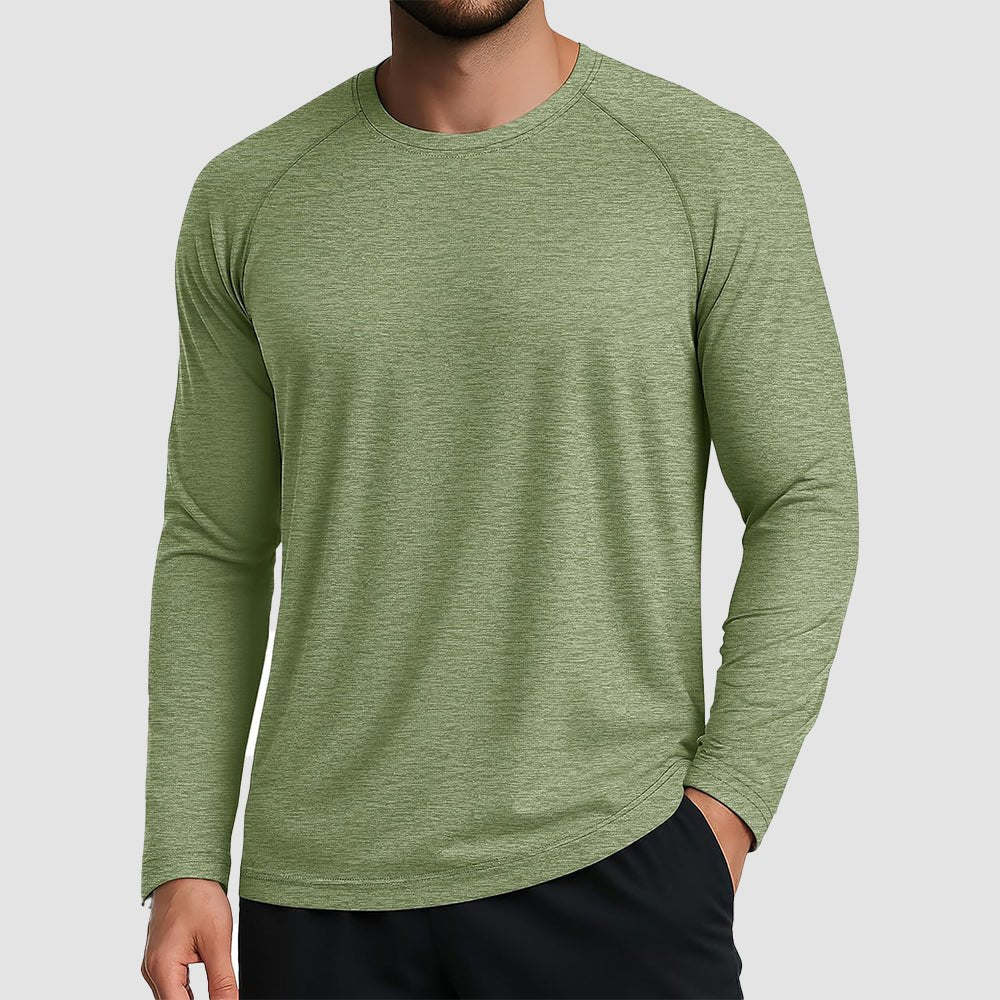 Green Men's UPF 50+ Long Sleeve Shirt Dry Fit for Fishing & Hiking - MAGCOMSEN