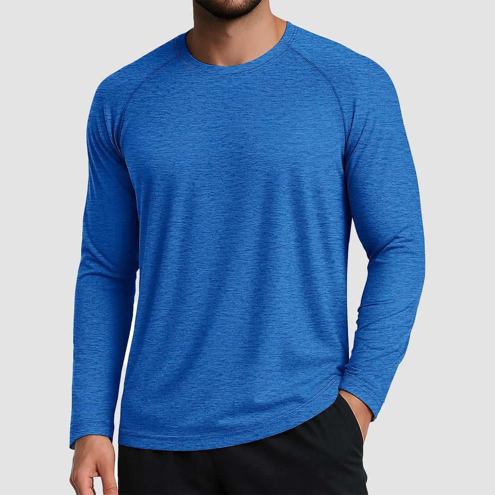 Sea Blue Men's UPF 50+ Long Sleeve Shirt Dry Fit for Fishing & Hiking - MAGCOMSEN