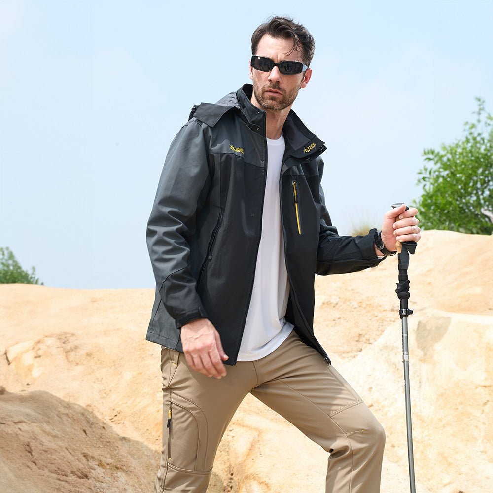 Men's Windproof Water Resistant Jacket - 5 Pockets for Hiking - MAGCOMSEN