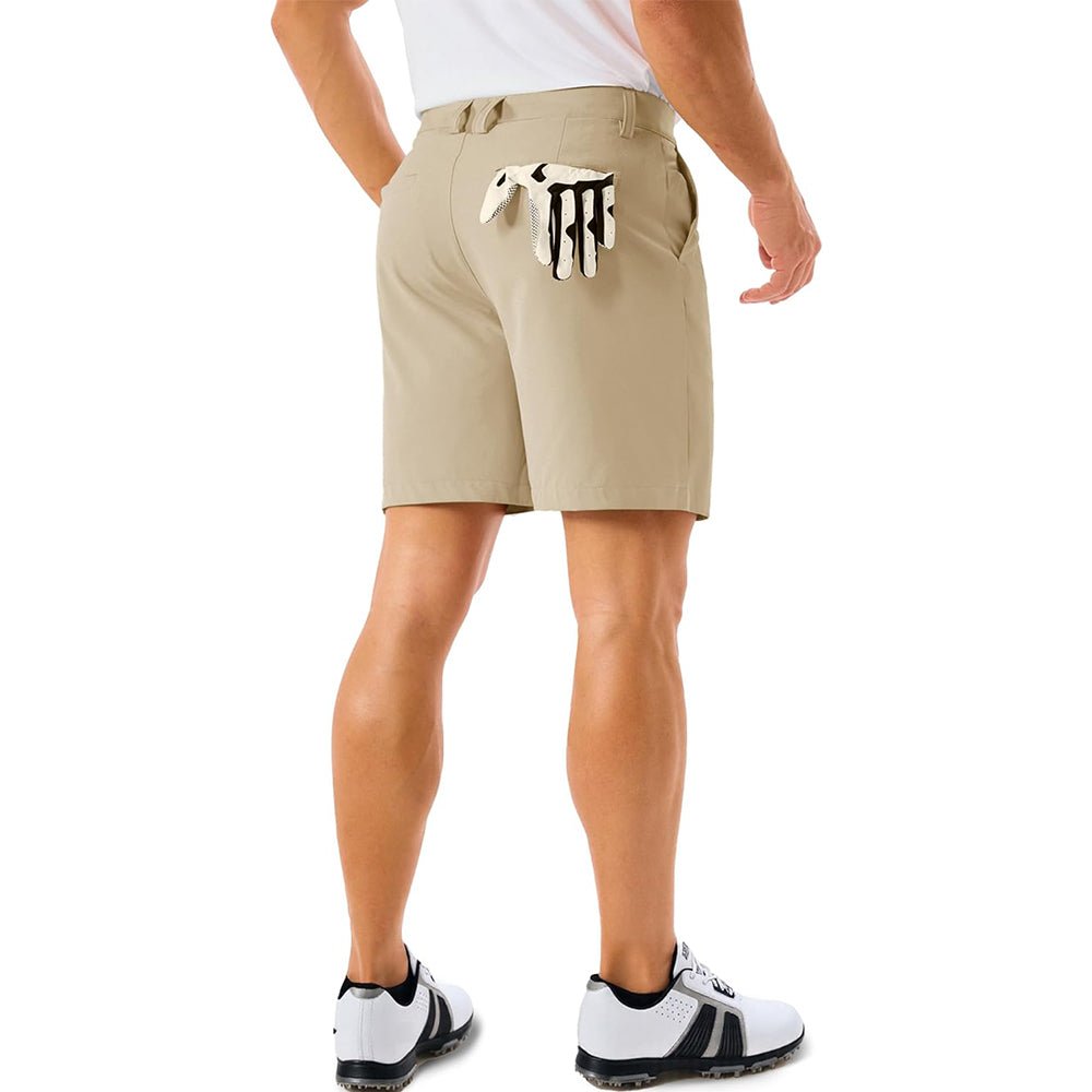 Khaki MAGCOMSEN Men's Lightweight Stretch Quick Dry Golf Shorts with 6 Pockets in #Color_Khaki