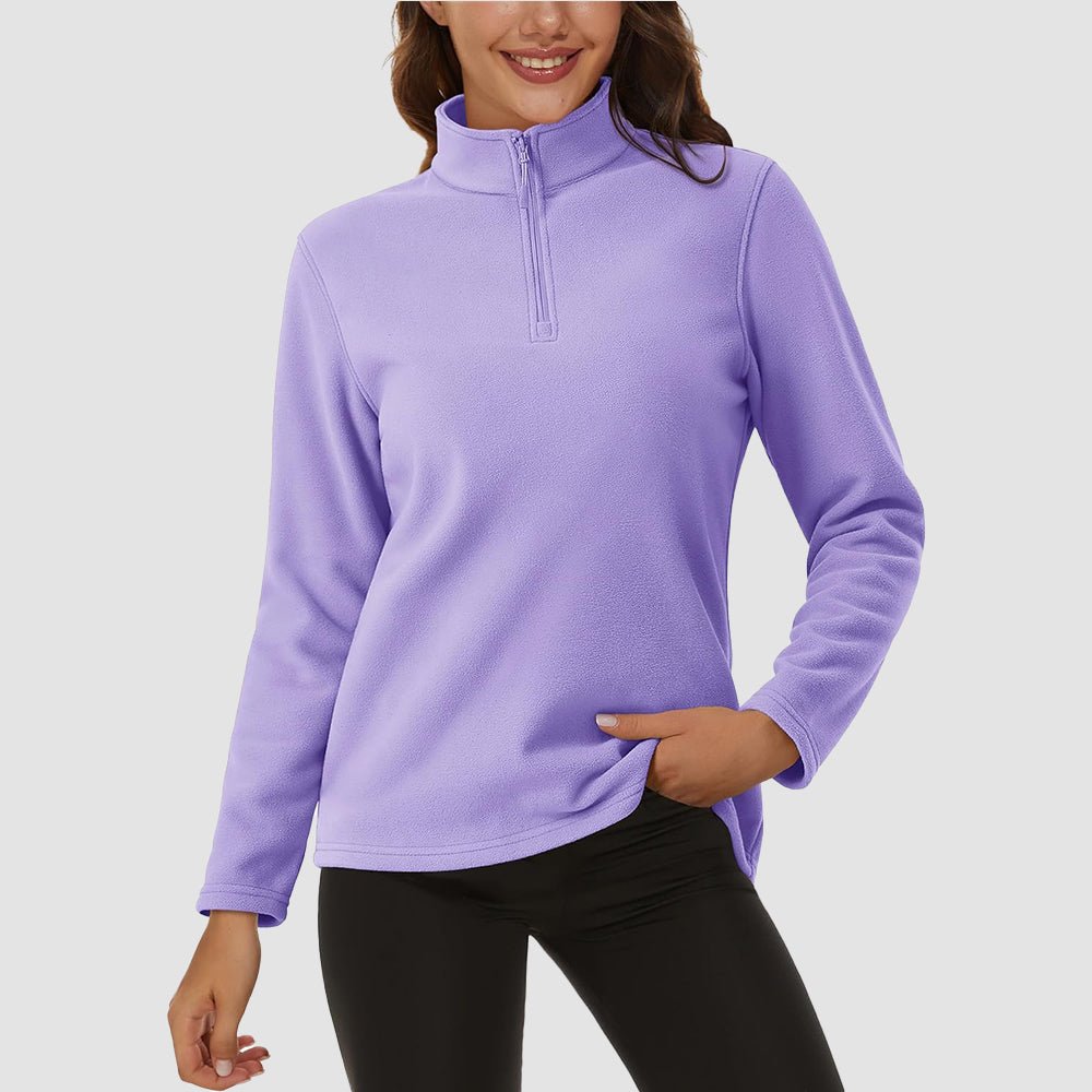 Violet Women's 1/4 Zip Fleece Pullover - Stretchy & Warm - MAGCOMSEN