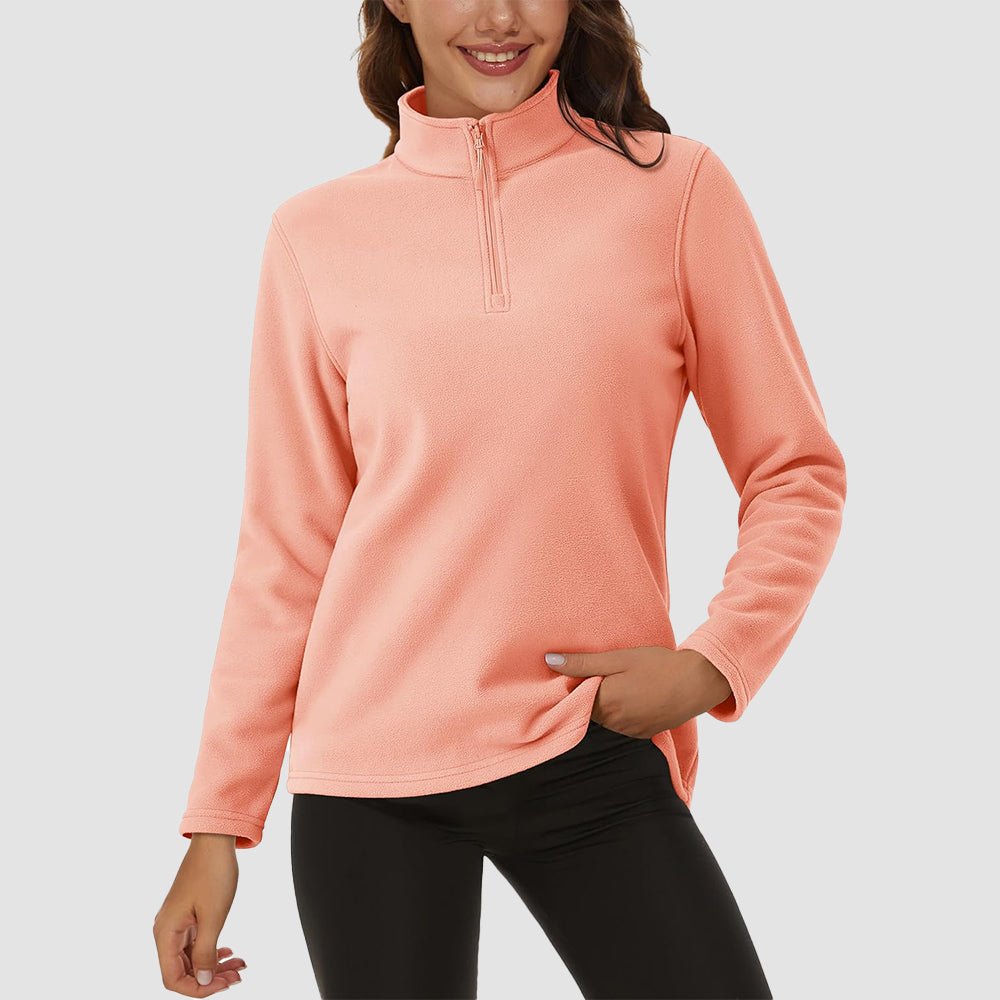 Apricot Women's 1/4 Zip Fleece Pullover - Stretchy & Warm - MAGCOMSEN