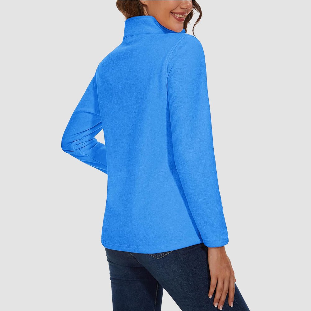 Azure Women's 1/4 Zip Fleece Pullover - Stretchy & Warm - MAGCOMSEN