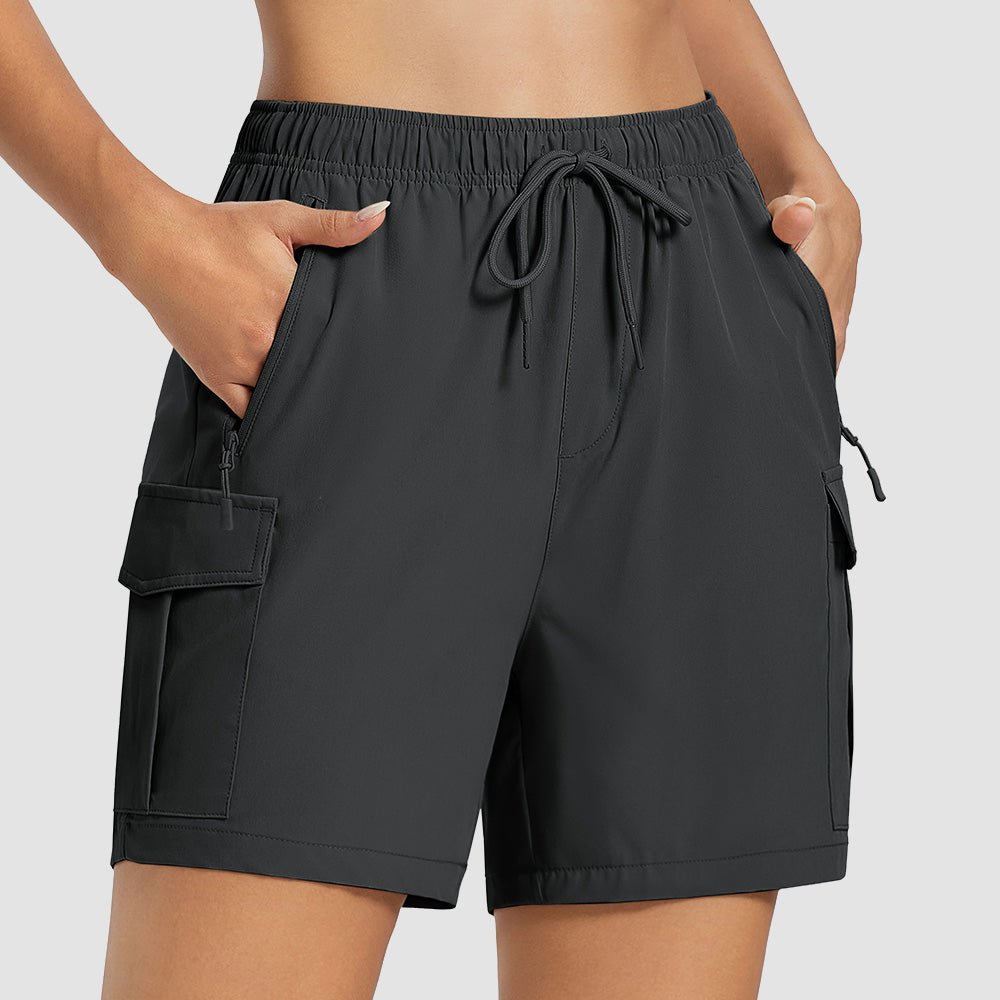 Women's 5 Inch Hiking Cargo Shorts - UPF 50+ Quick Dry Travel & Golf Shorts Dark Grey by MAGCOMSEN