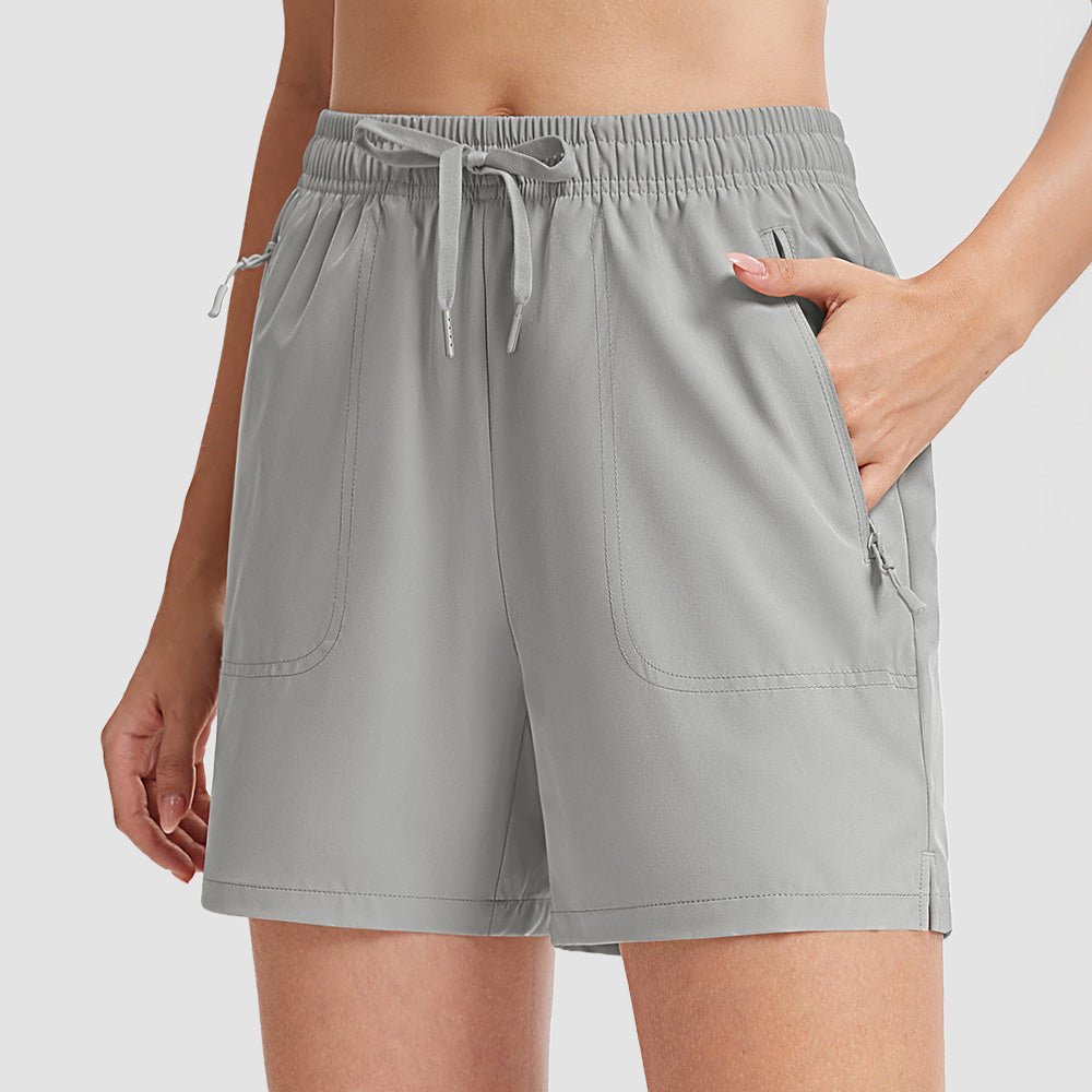 Women's 5 inch Quick Dry Hiking Shorts with Pockets Light Grey by MAGCOMSEN