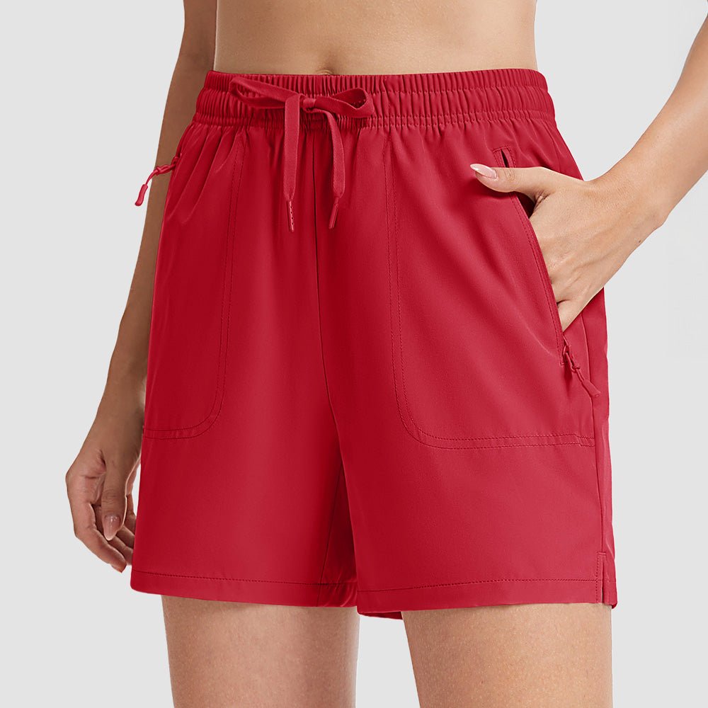 Women's 5 inch Quick Dry Hiking Shorts with Pockets Red by MAGCOMSEN